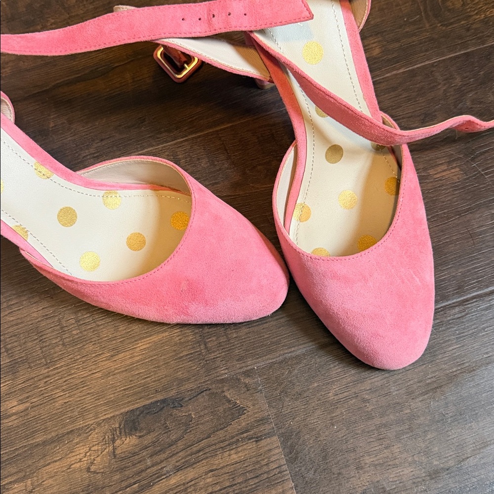 Pink Suede Heels Ankle Strap - Picture 5 of 5